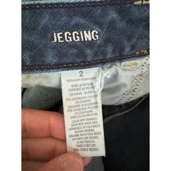 American Eagle Blue Denim Jeggings Womens 2 Skinny Leg Stretch - Picture 6 of 12